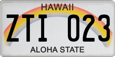 HI license plate ZTI023