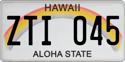 HI license plate ZTI045