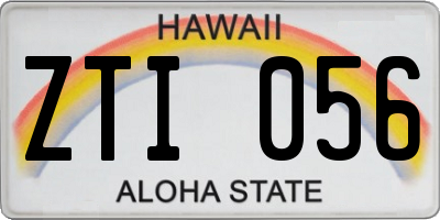 HI license plate ZTI056