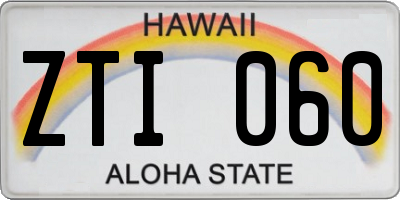 HI license plate ZTI060