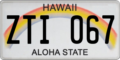 HI license plate ZTI067