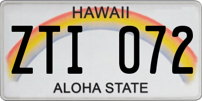 HI license plate ZTI072