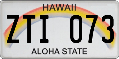 HI license plate ZTI073