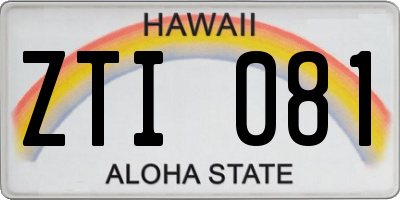 HI license plate ZTI081