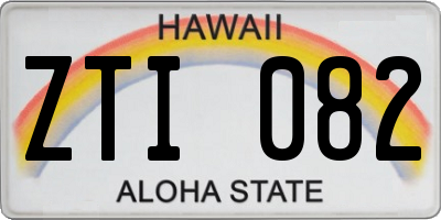 HI license plate ZTI082