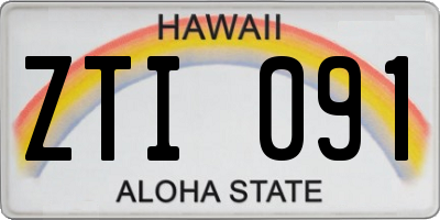 HI license plate ZTI091