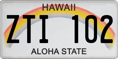 HI license plate ZTI102