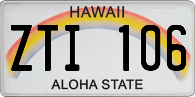 HI license plate ZTI106