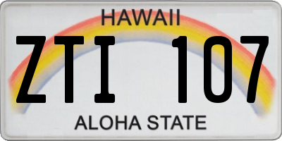 HI license plate ZTI107