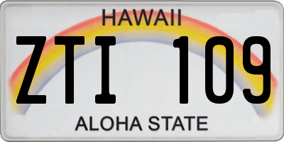 HI license plate ZTI109