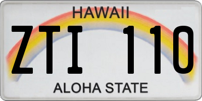 HI license plate ZTI110