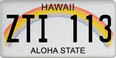 HI license plate ZTI113