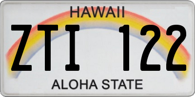 HI license plate ZTI122