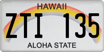 HI license plate ZTI135