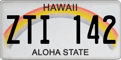 HI license plate ZTI142