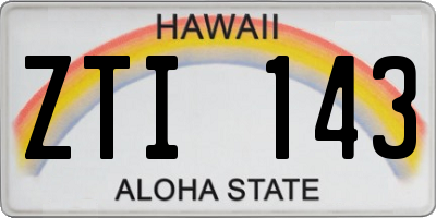 HI license plate ZTI143