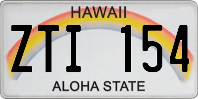 HI license plate ZTI154
