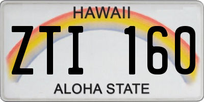 HI license plate ZTI160