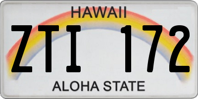 HI license plate ZTI172