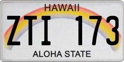 HI license plate ZTI173