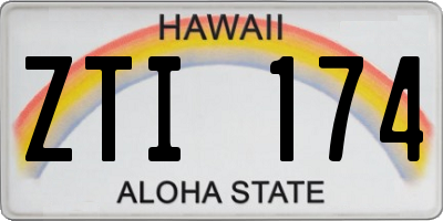 HI license plate ZTI174