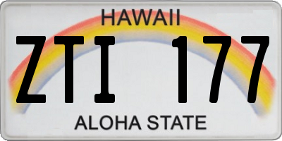 HI license plate ZTI177