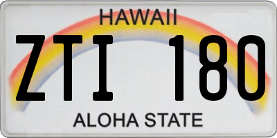 HI license plate ZTI180