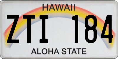 HI license plate ZTI184