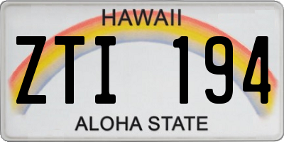 HI license plate ZTI194