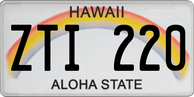 HI license plate ZTI220