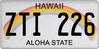 HI license plate ZTI226
