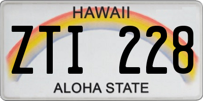 HI license plate ZTI228