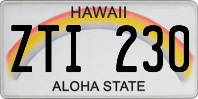 HI license plate ZTI230