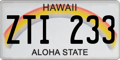 HI license plate ZTI233