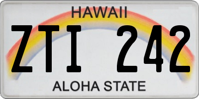 HI license plate ZTI242