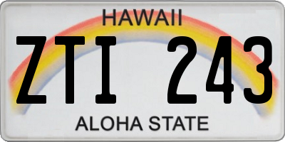 HI license plate ZTI243