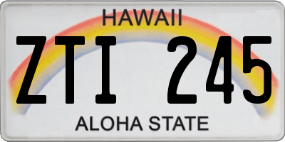 HI license plate ZTI245