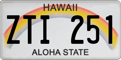 HI license plate ZTI251