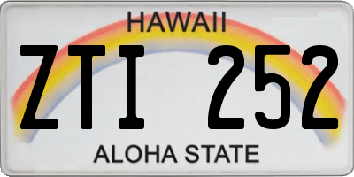 HI license plate ZTI252