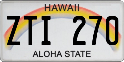 HI license plate ZTI270