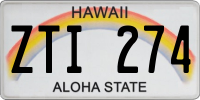 HI license plate ZTI274