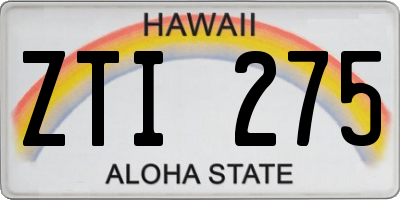 HI license plate ZTI275