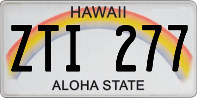 HI license plate ZTI277