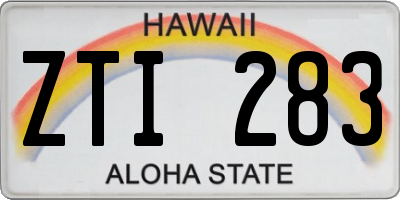 HI license plate ZTI283
