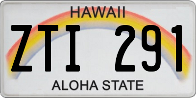 HI license plate ZTI291