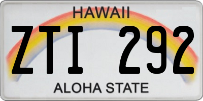 HI license plate ZTI292