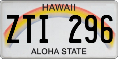HI license plate ZTI296
