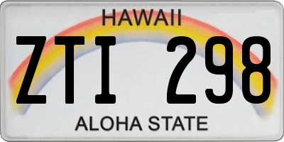 HI license plate ZTI298