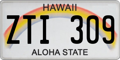 HI license plate ZTI309