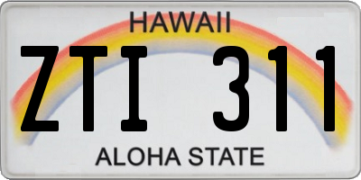 HI license plate ZTI311